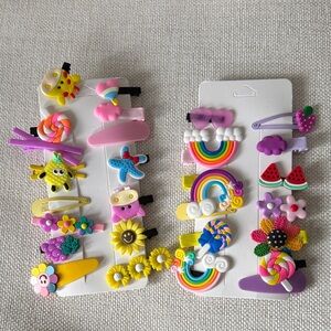 NWOT! Colorful Kids Hair Clips Set